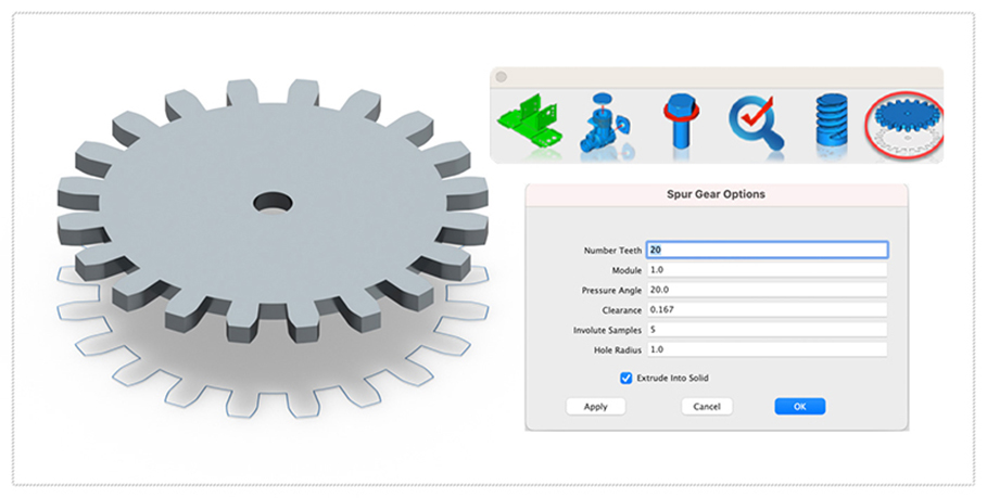 Spur gears: 3D models - SOLIDWORKS, Inventor, CATIA V5, AutoCAD, STEP, STL  and many more