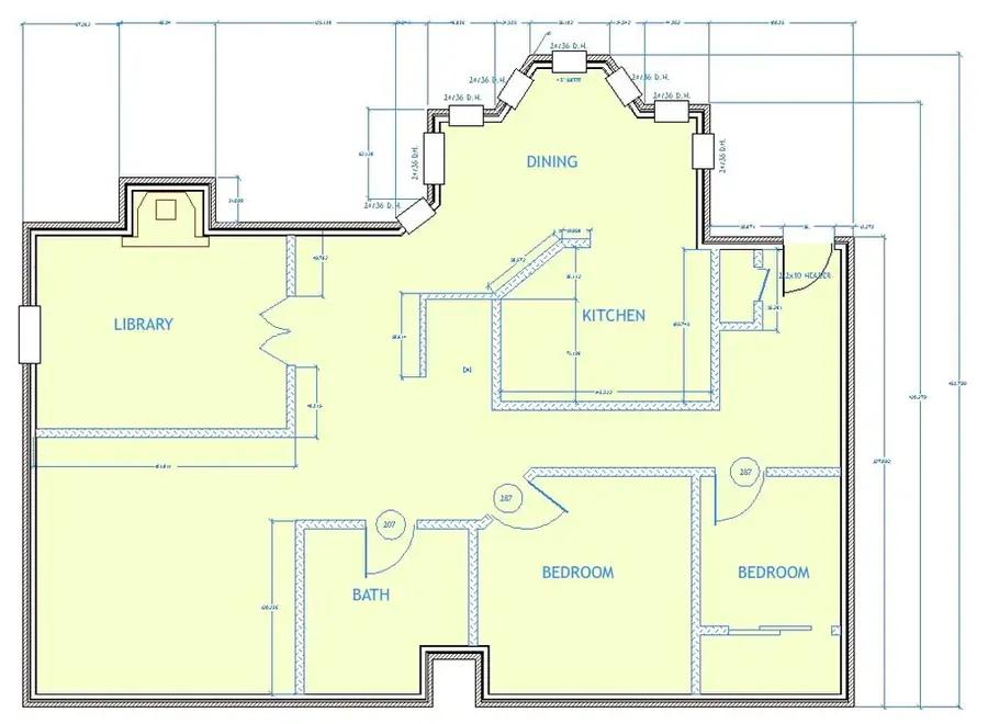 Dimensioned 2D floor plan drawn in ViaCAD