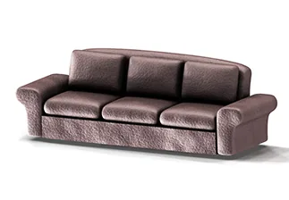 Leather three-seat sofa