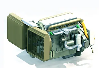Engine and radiator assembly