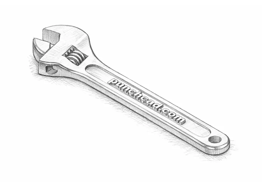 Wrench rendered in the Pencil Sketch style